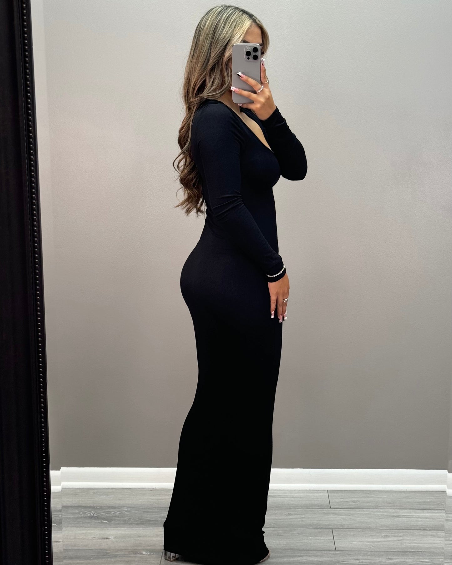 Slipped In Comfort Maxi Dress (Black)