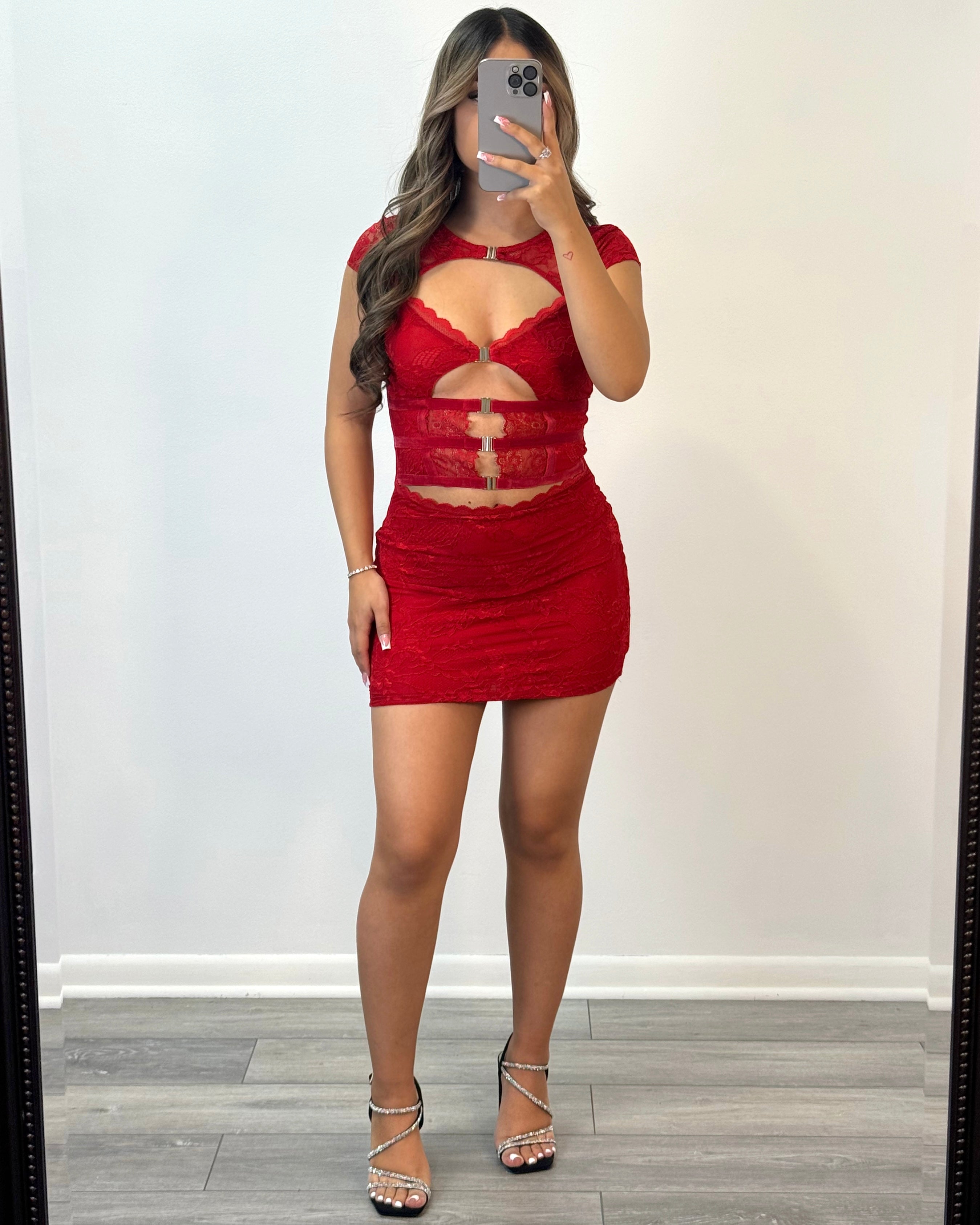 Be Mine Lace Mini Dress