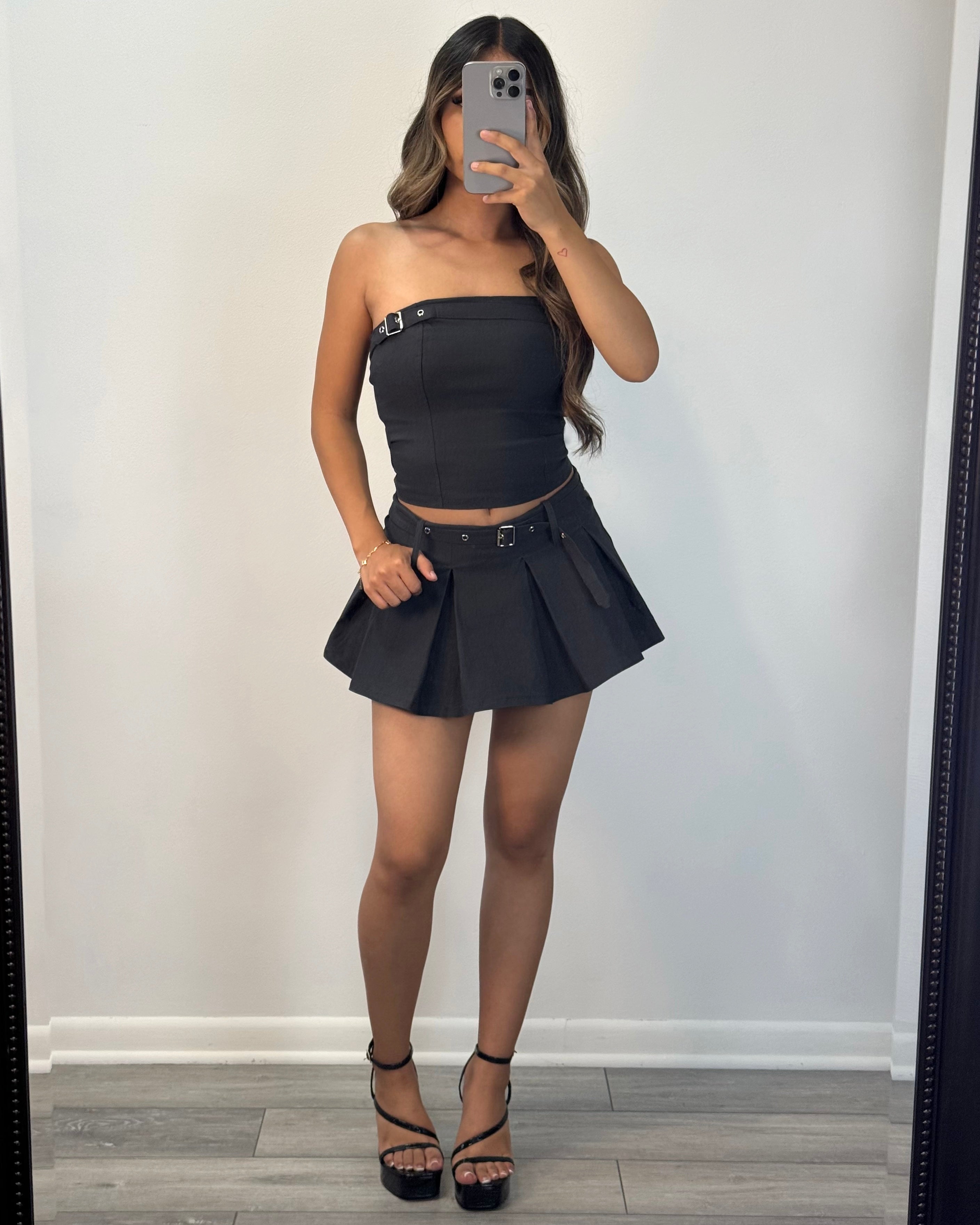 Buckle Up Skirt Set