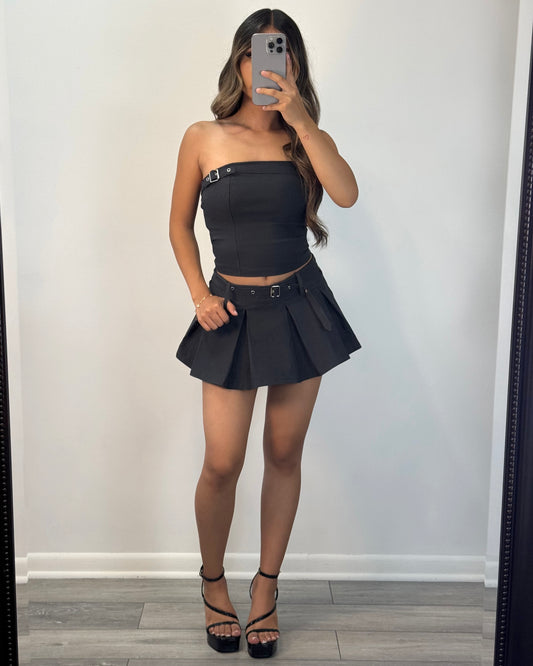 Buckle Up Skirt Set