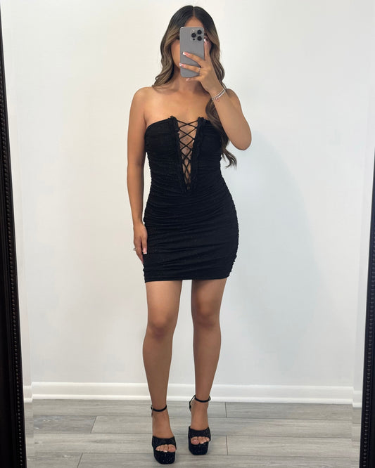 Glitter Ruched Dress