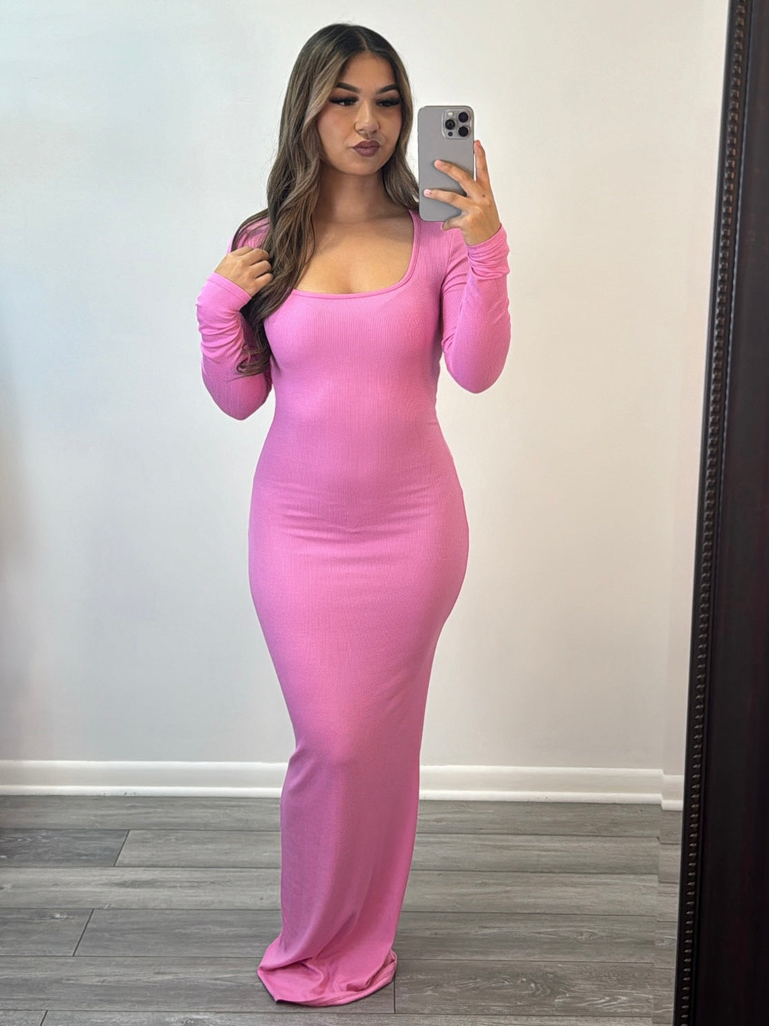 Slipped In Comfort Maxi Dress (Bubblegum Pink)