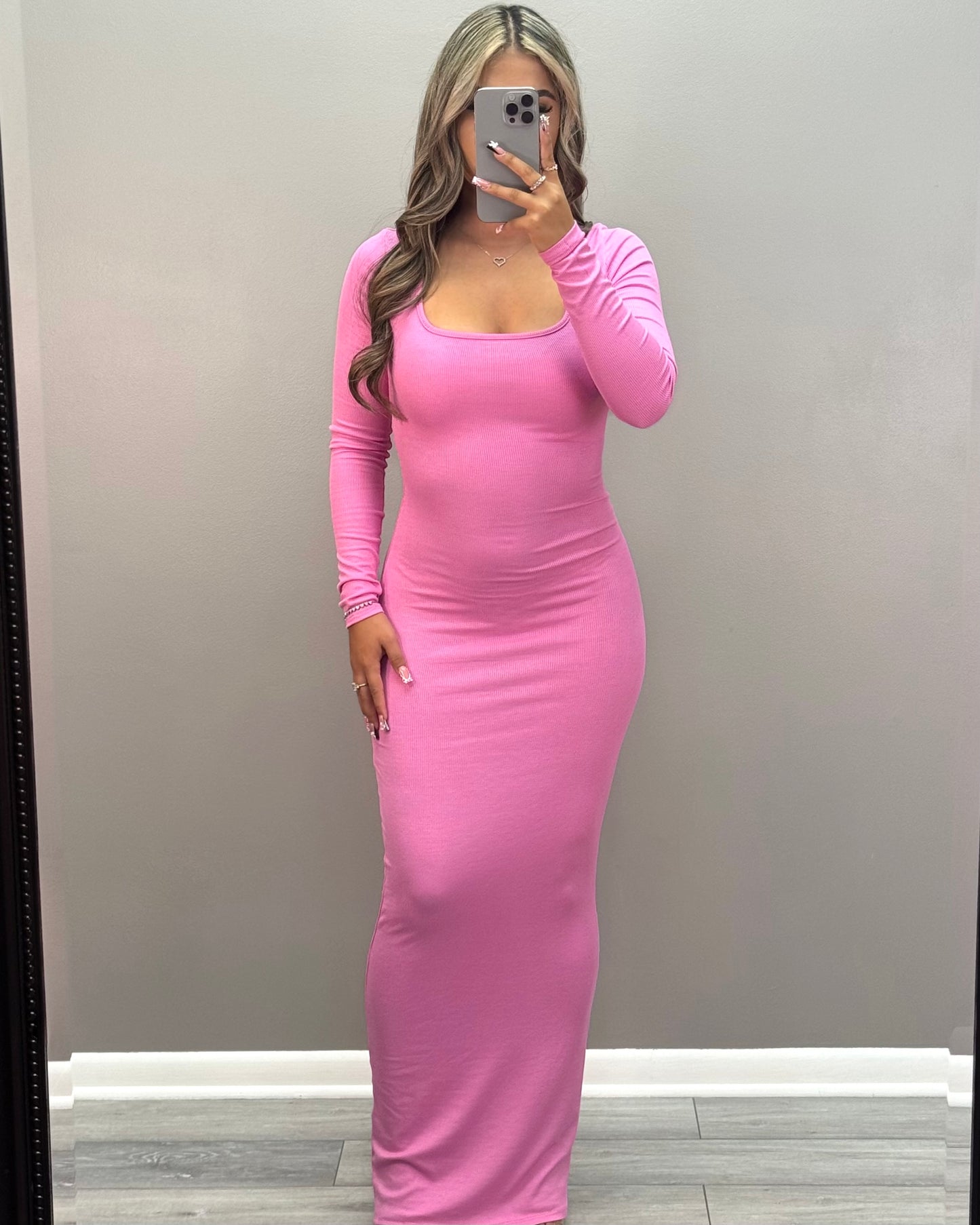 Slipped In Comfort Maxi Dress (Bubblegum Pink)