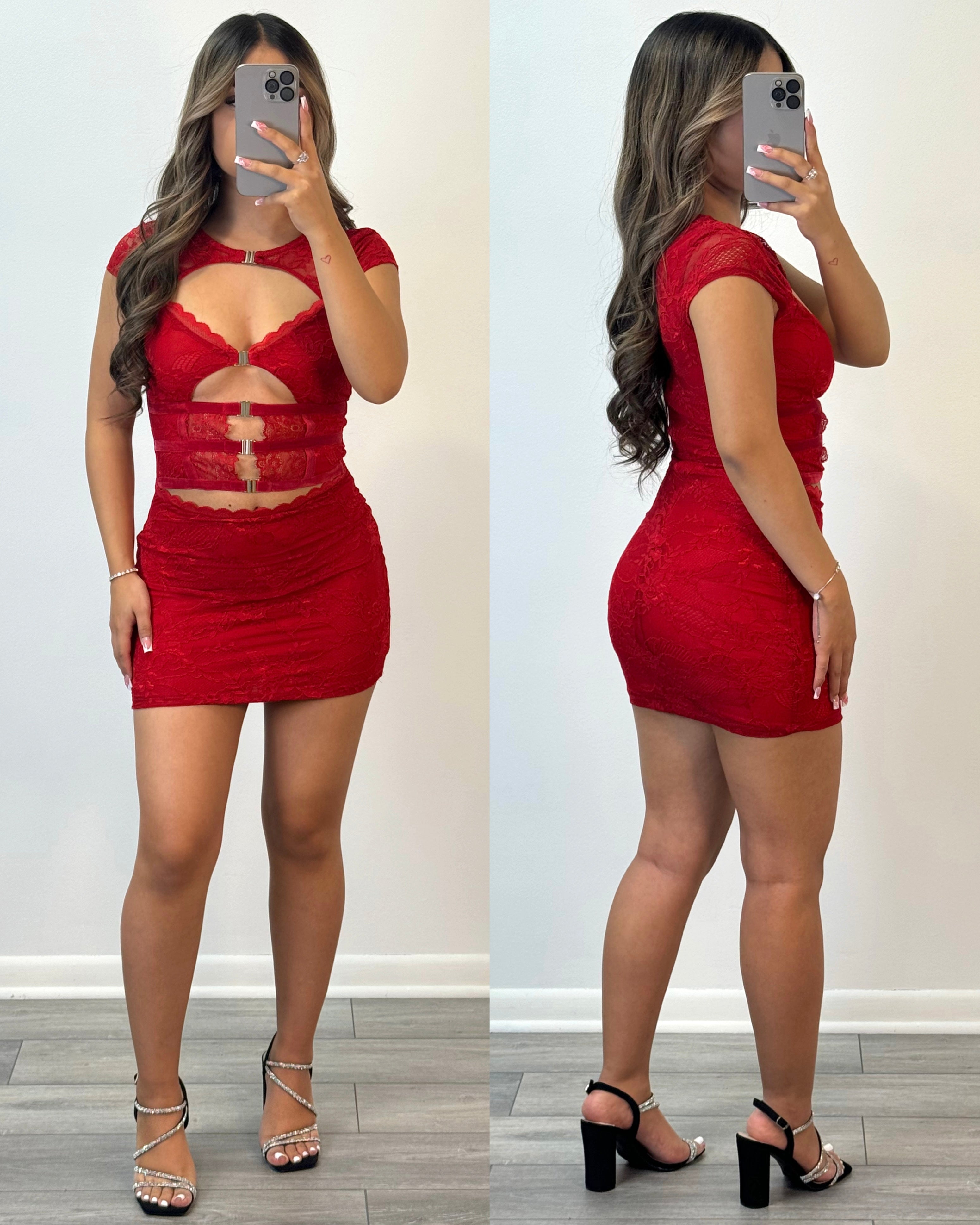 Be Mine Lace Mini Dress