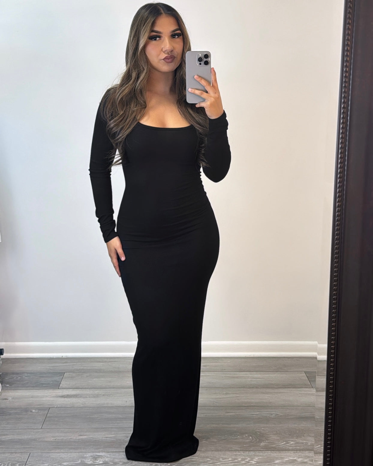 Slipped In Comfort Maxi Dress (Black)
