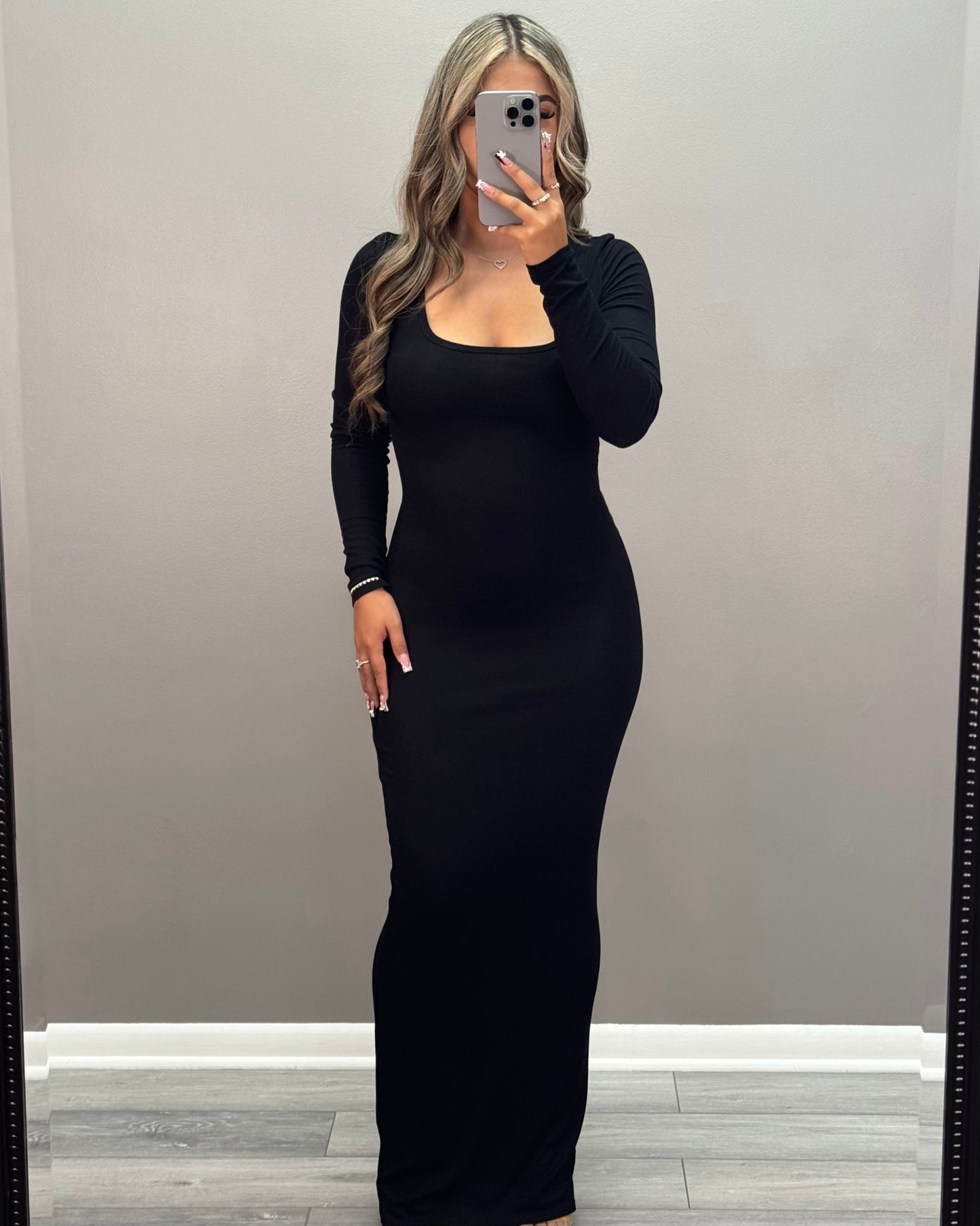 Slipped In Comfort Maxi Dress (Black)