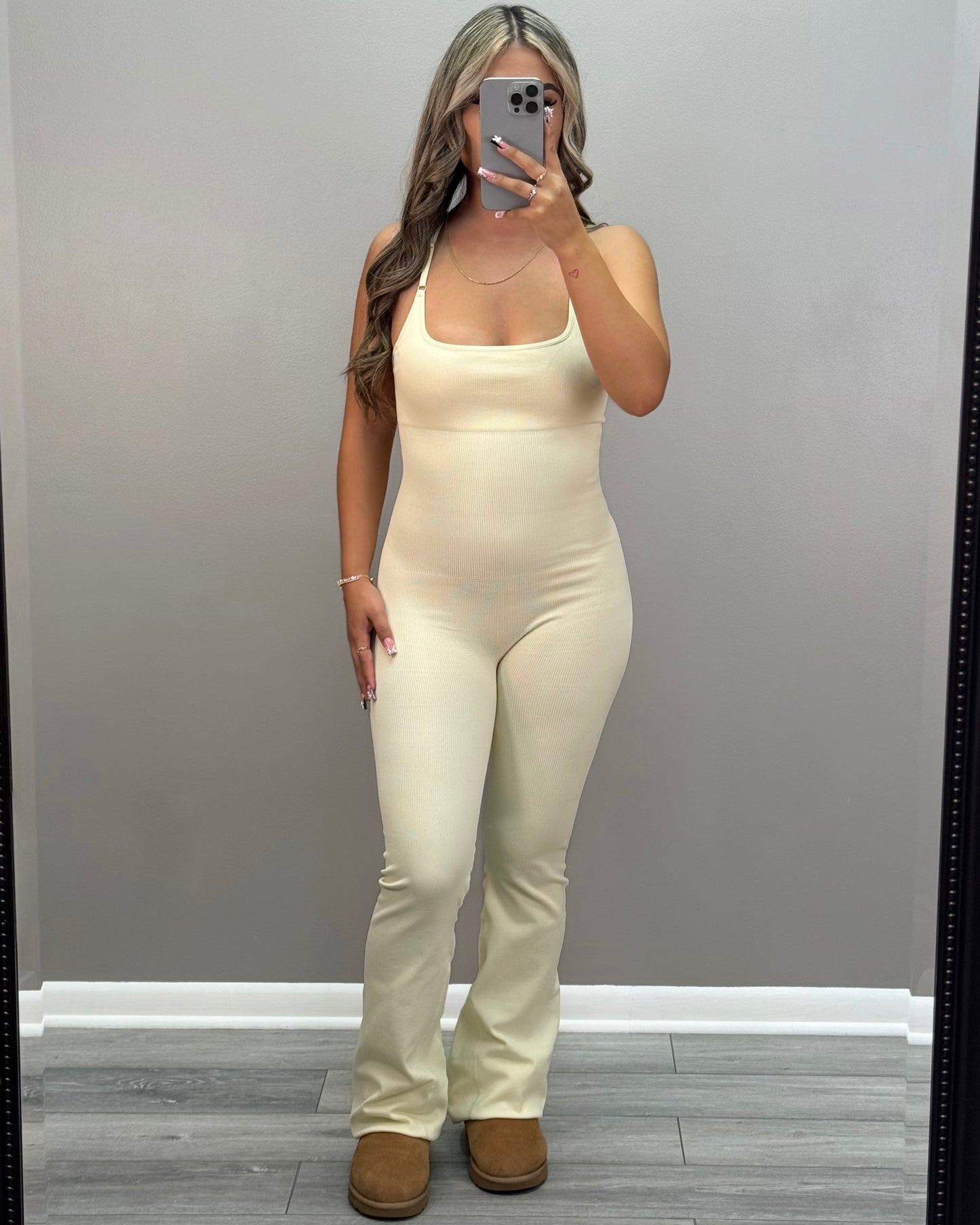 Snatch Me Up Flare Jumpsuit (Cream)