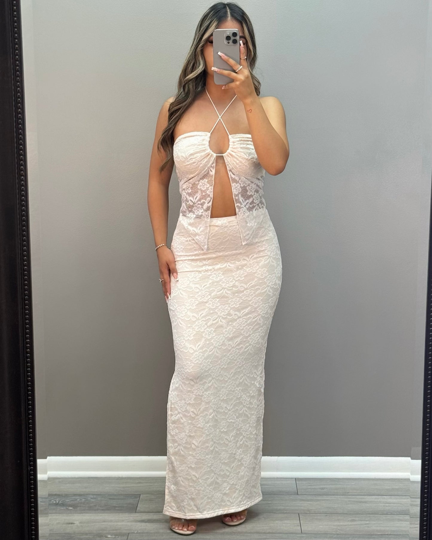 Lady In Lace Skirt Set