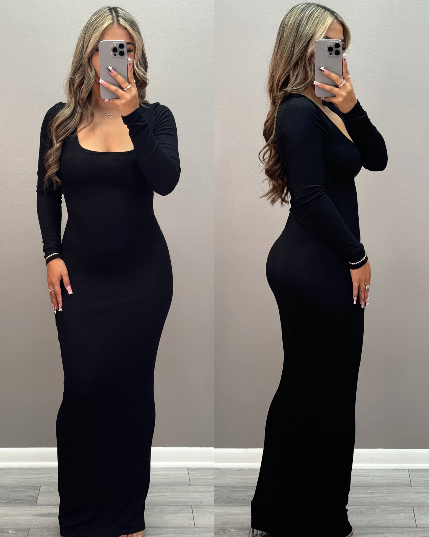 Slipped In Comfort Maxi Dress (Black)