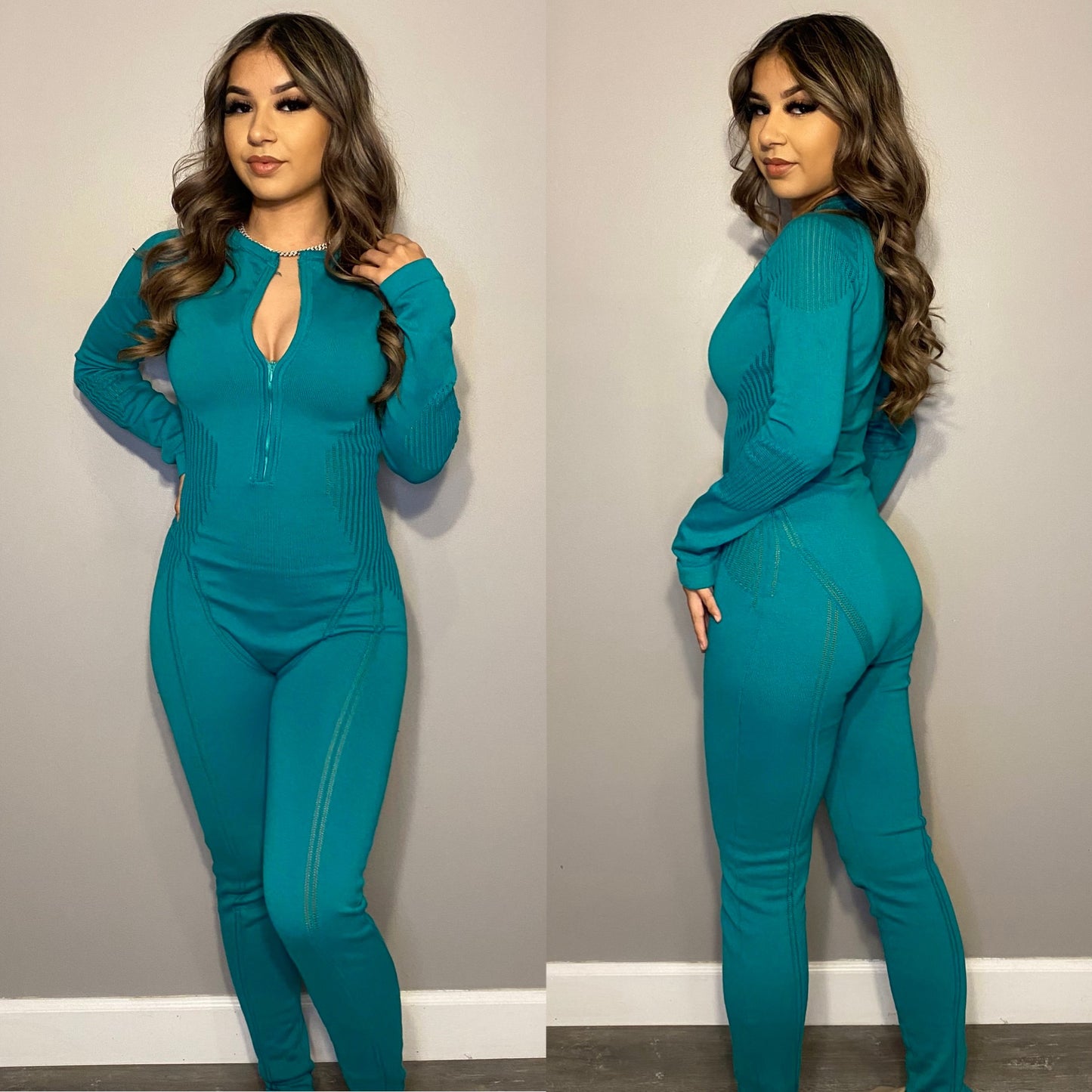 Hug My Curves Jumpsuit (GREEN)